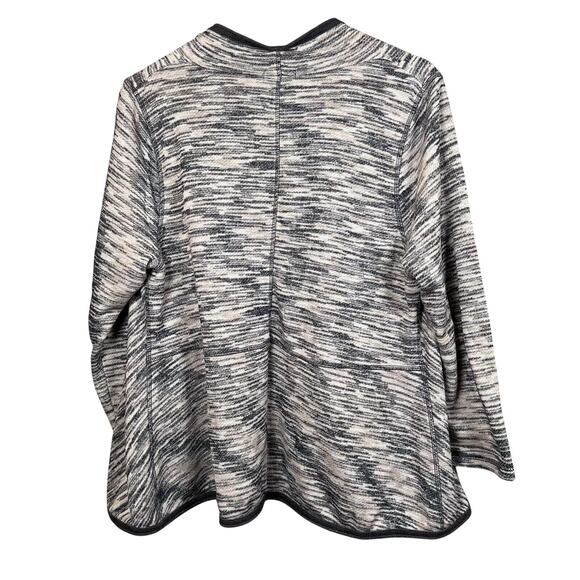 One World Live & Let Live Cardigan Beige & Gray Open Front Long Sleeve Size 2X - Picture 2 of 8